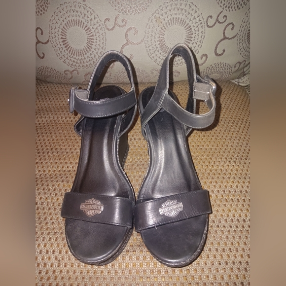 Harley-Davidson Shoes - Harley Davidson Leather Wedges Size 6